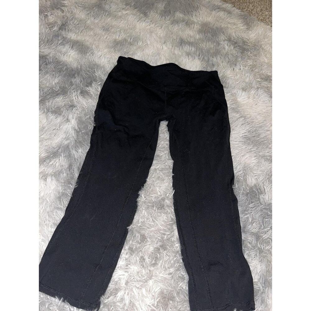 Gap Capri Leggings Womens Size M Black Athletic Side Slit Workout Yoga
